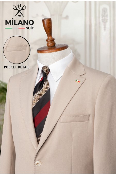 Bonita Kumaş Tek Ceket – Krem | 6 Drop Modern Kesim