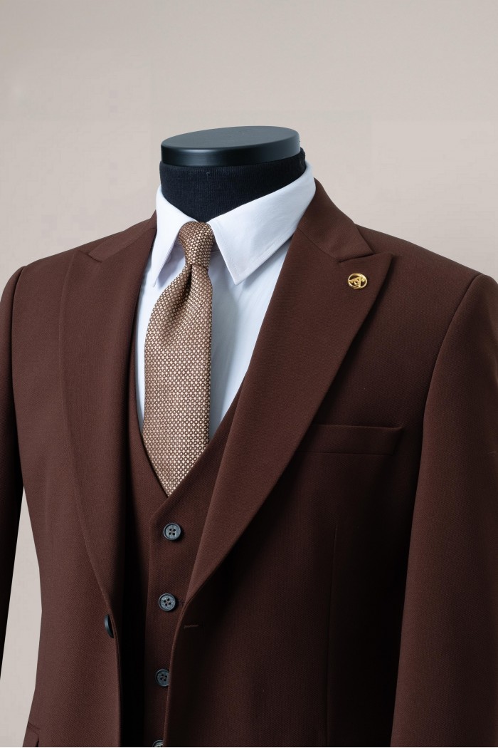 Kahve Slim Fit Yelekli Takım Elbise – Toptan 6’lı Seri (2 Varyant Seçeneği) Kahve Slim Fit Yelekli Takım Elbise – Toptan 6’lı Seri (2 Varyant Seçeneği)