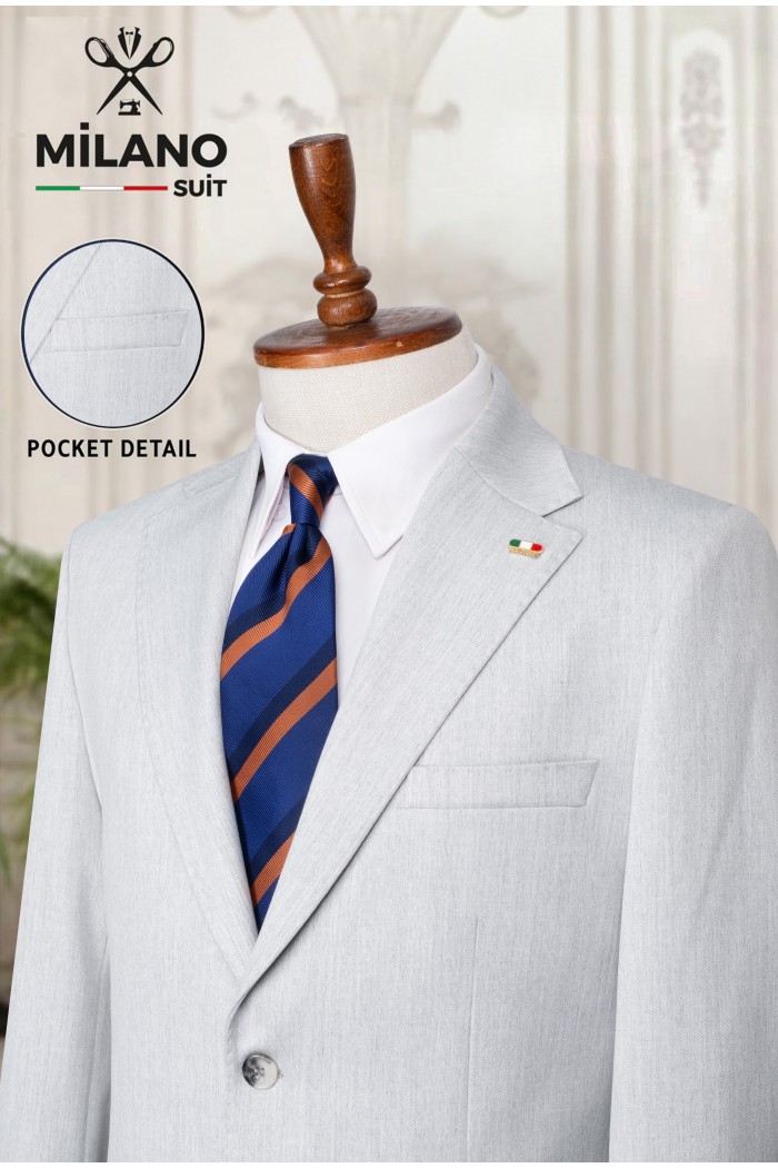 Bonita Kumaş Tek Ceket – Açık Gri | 6 Drop Modern Kesim