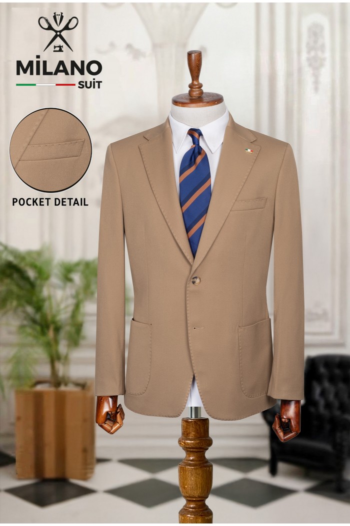 Bonita Kumaş Tek Ceket – Camel | 6 Drop Modern Kesim Bonita Kumaş Tek Ceket – Camel | 6 Drop Modern Kesim