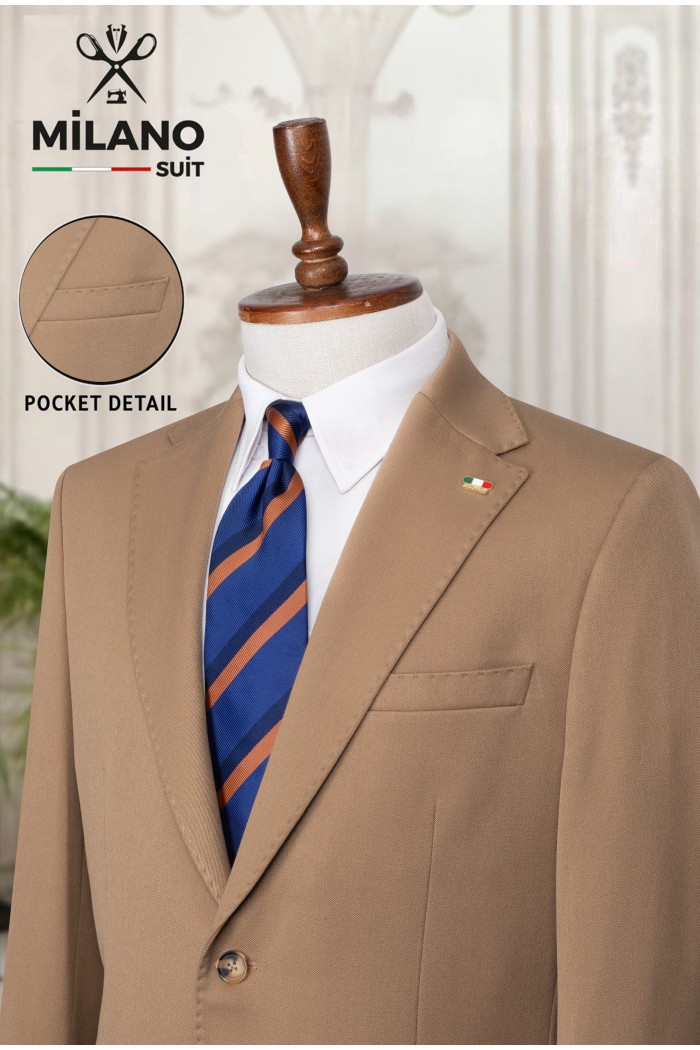 Bonita Kumaş Tek Ceket – Camel | 6 Drop Modern Kesim Bonita Kumaş Tek Ceket – Camel | 6 Drop Modern Kesim