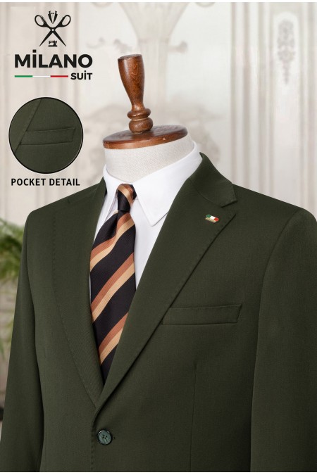 Bonita Kumaş Tek Ceket – Haki | 6 Drop Modern Kesim