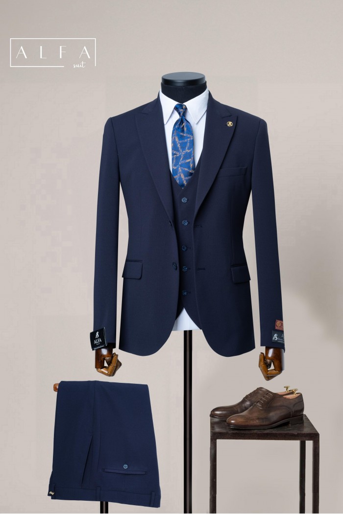 Lacivert Slim Fit Yelekli Takım Elbise – Toptan 6’lı Seri (2 Varyant Seçeneği) Lacivert Slim Fit Yelekli Takım Elbise – Toptan 6’lı Seri (2 Varyant Seçeneği)