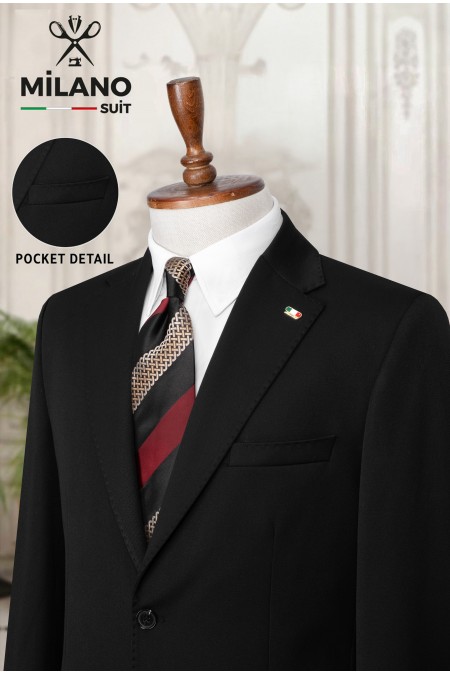 Bonita Kumaş Tek Ceket – Siyah | 6 Drop Modern Kesim