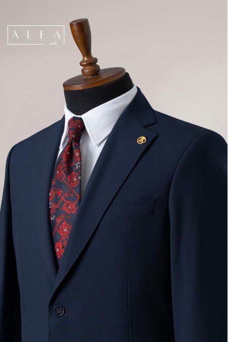 Lacivert İki Düğme Spor Cep Takım Elbise | Modern ve Rahat Şıklık