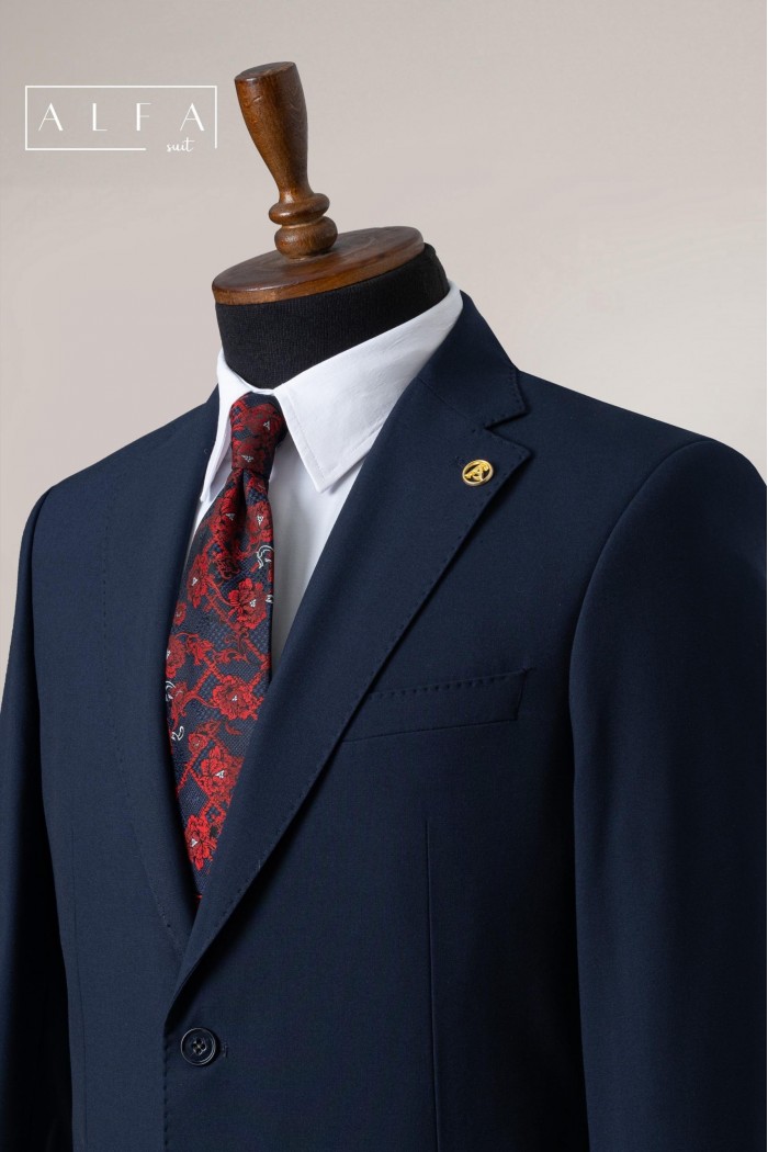 Lacivert İki Düğme Spor Cep Takım Elbise | Modern ve Rahat Şıklık