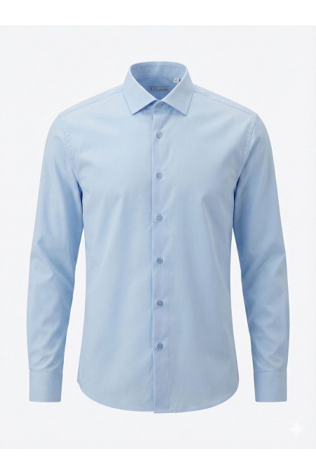 Açık Mavi Klasik Yaka Erkek Gömlek | Slim Fit Şık Ofis Stil