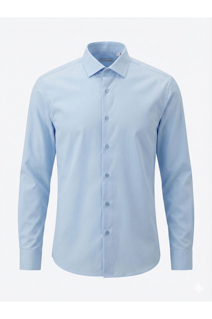 Açık Mavi Klasik Yaka Erkek Gömlek | Slim Fit Şık Ofis Stil