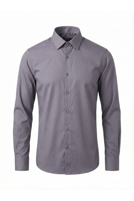 Alfa Suit Füme Gri Düz Slim Fit Gömlek | Modern & Rafine Şıklık