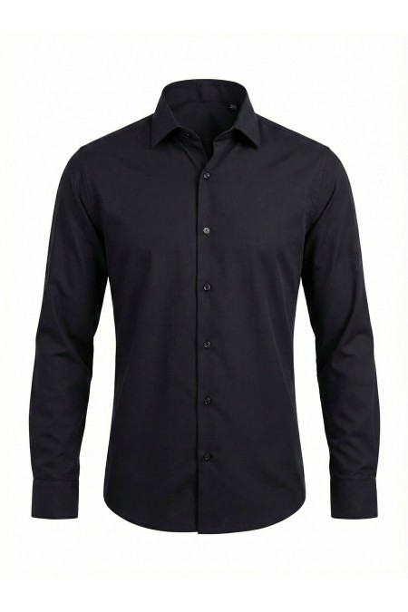 Alfa Suit Siyah Düz Slim Fit Gömlek | Modern & Zarif Şıklık