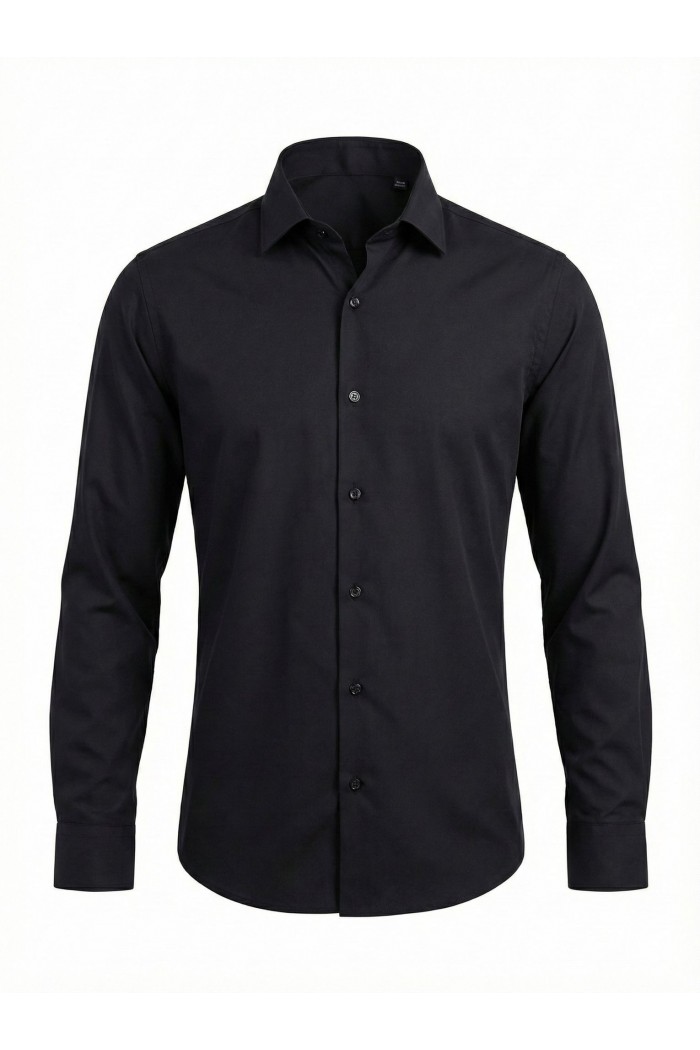 Alfa Suit Siyah Düz Slim Fit Gömlek | Modern & Zarif Şıklık