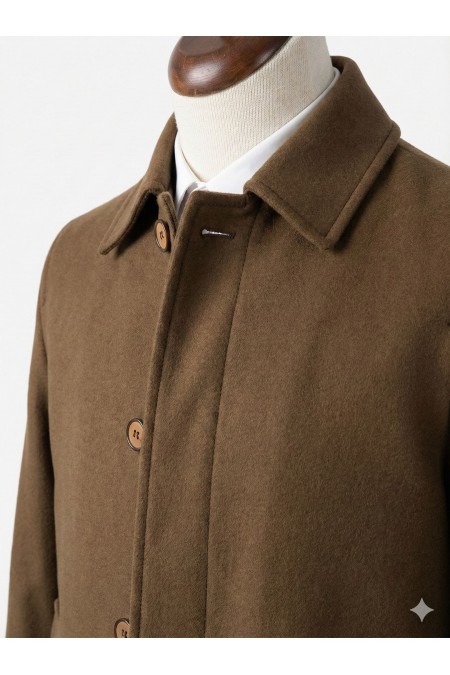 Alfa Suit Erkek Camel Kaşe Kaban | Çift Düğmeli Elegan Kışlık Palto