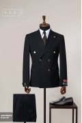 Alfa Suit Siyah Kruvaze Takım Elbise | Zamansız Klasik, Güçlü Stil