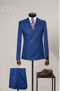Alfa Suit Slim Fit Mavi Düz Takım Elbise | Zamansız Şıklık ve Premium Konfor