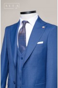 Alfa Suit Slim Fit Mavi Düz Takım Elbise | Premium Koleksiyon