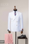 Alfa Suit Beyaz Kruvaze Takım Elbise | Seçkin Davet Stili