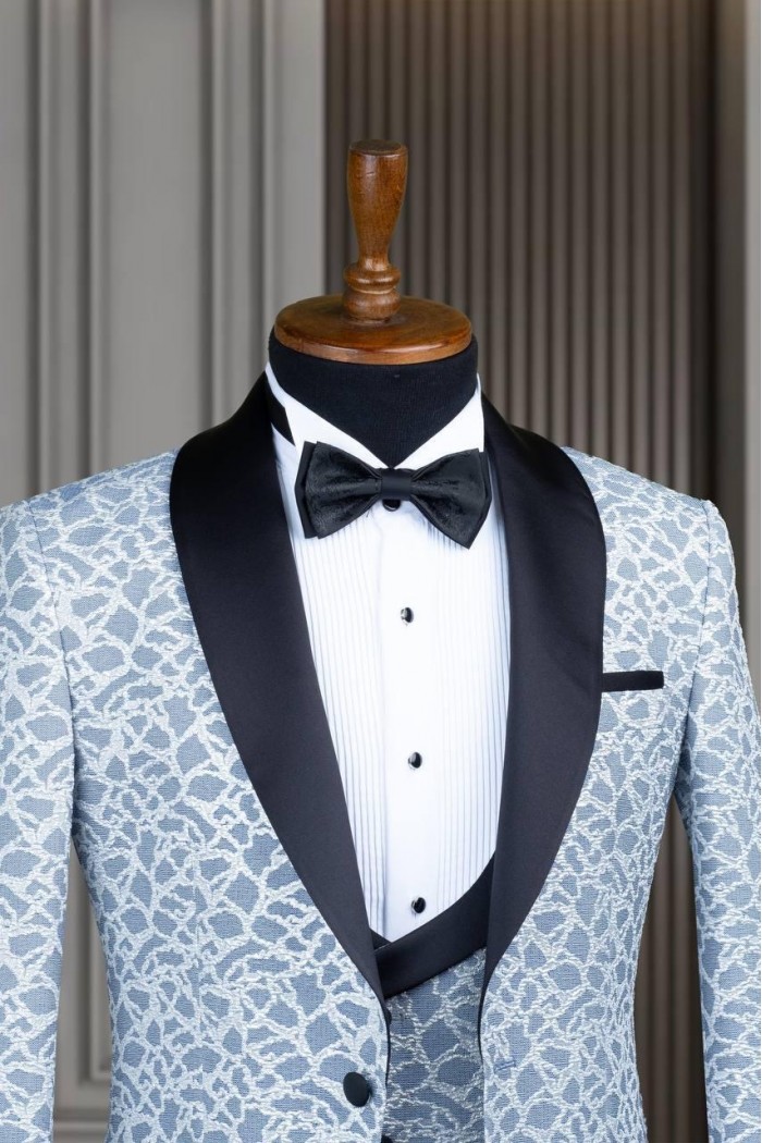 Alfa Suit Slim Fit Açık Gri Düz Takım Elbise
