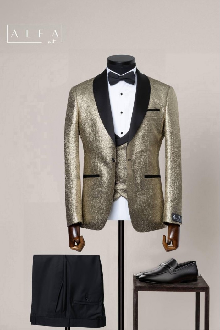 Alfa Suit Slim Fit Açık Gri Düz Takım Elbise