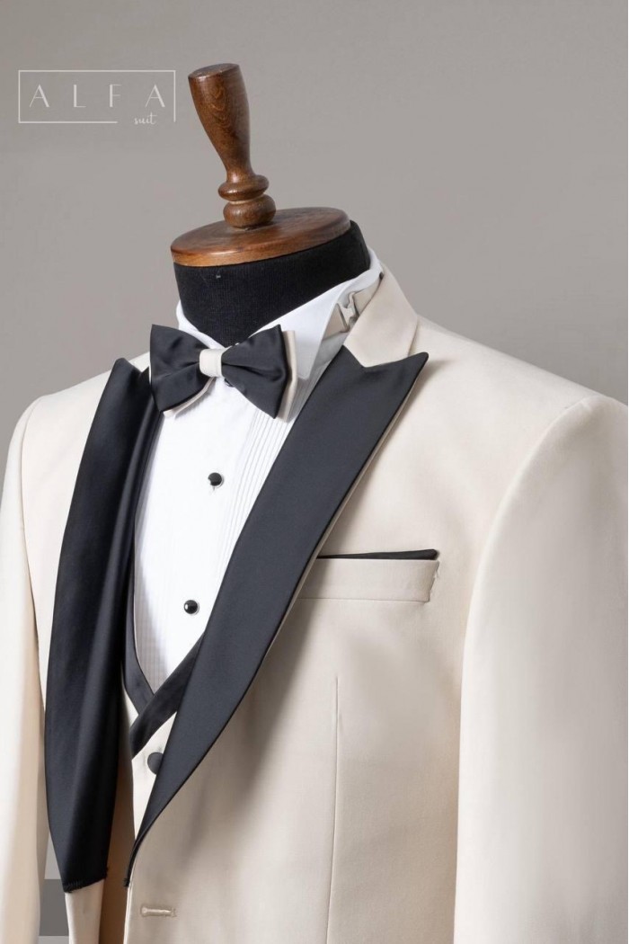 Alfa Suit Slim Fit Açık Gri Düz Takım Elbise