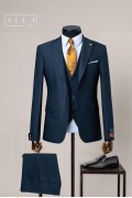 Alfa Suit Slim Fit Açık Gri Düz Takım Elbise