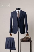 Alfa Suit Slim Fit Açık Gri Düz Takım Elbise