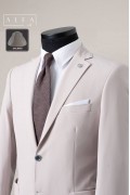 Alfa Suit Slim Fit Açık Gri Düz Takım Elbise