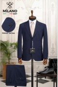 Alfa Suit Slim Fit Açık Gri Düz Takım Elbise