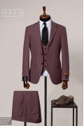 Alfa Suit Slim Fit Açık Gri Düz Takım Elbise