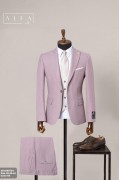 Alfa Suit Slim Fit Açık Gri Düz Takım Elbise