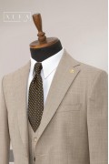 Alfa Suit Slim Fit Açık Gri Düz Takım Elbise