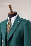 Alfa Suit Slim Fit Açık Gri Düz Takım Elbise
