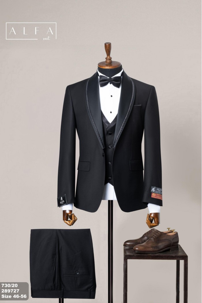 Alfa Suit Slim Fit Açık Gri Düz Takım Elbise