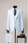 Alfa Suit Slim Fit Açık Gri Düz Takım Elbise