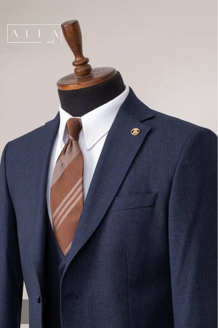 Alfa Suit Slim Fit Koyu Gri Düz Takım Elbise