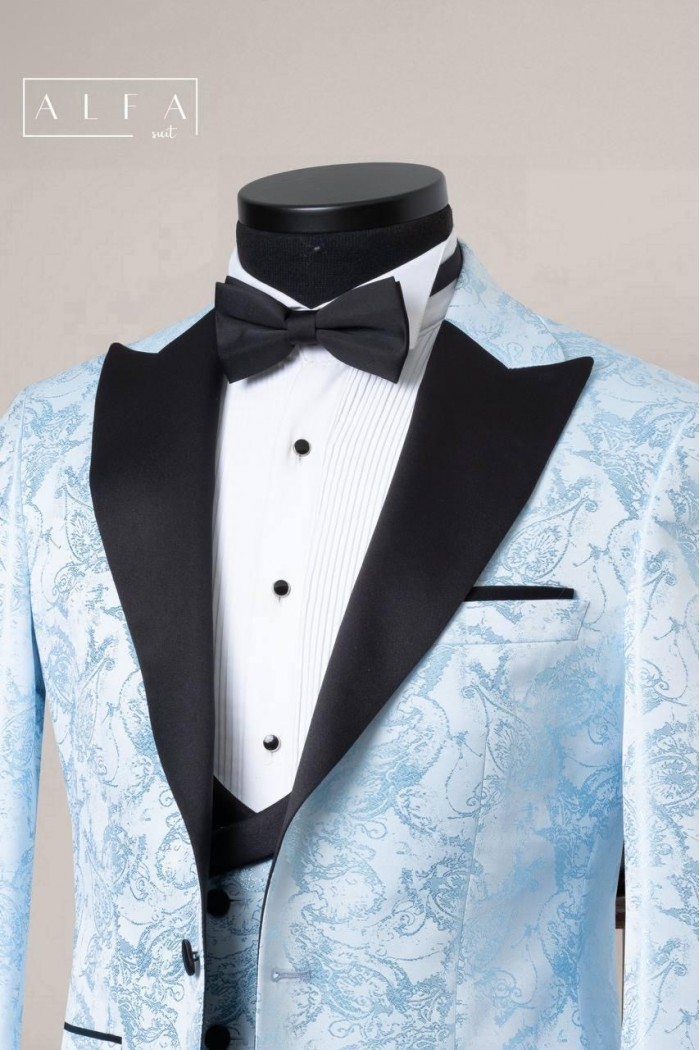 Alfa Suit Slim Fit Açık Gri Düz Takım Elbise