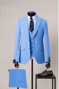 Alfa Suit Slim Fit Açık Gri Düz Takım Elbise