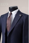 Alfa Suit Slim Fit Koyu Gri Düz Takım Elbise