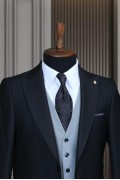 Alfa Suit Slim Fit Koyu Gri Düz Takım Elbise