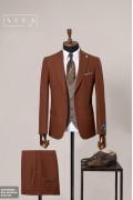 Alfa Suit Slim Fit Açık Gri Düz Takım Elbise