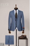 Alfa Suit Slim Fit Açık Gri Düz Takım Elbise