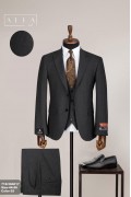 Alfa Suit Slim Fit Açık Gri Düz Takım Elbise