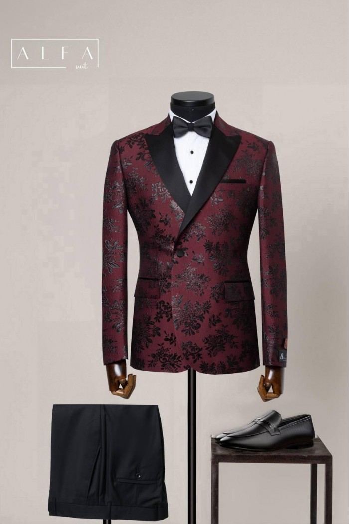 Alfa Suit Slim Fit Açık Gri Düz Takım Elbise