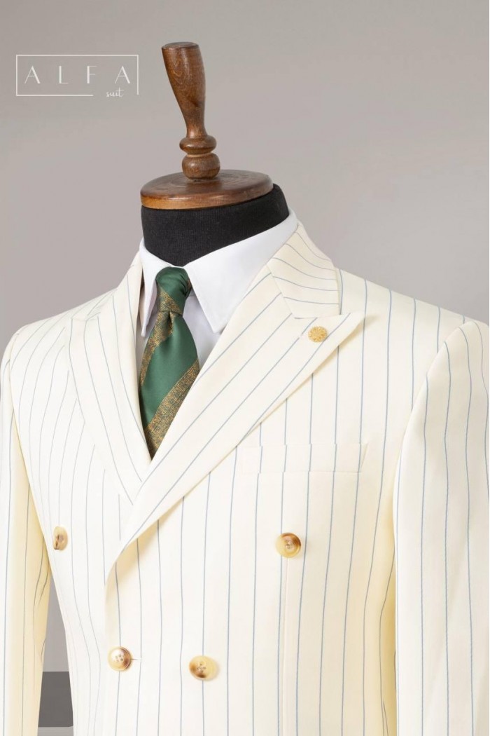 Alfa Suit Slim Fit Bej Düz Takım Elbise