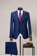 Alfa Suit Slim Fit Açık Gri Düz Takım Elbise