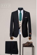 Alfa Suit Slim Fit Açık Gri Düz Takım Elbise