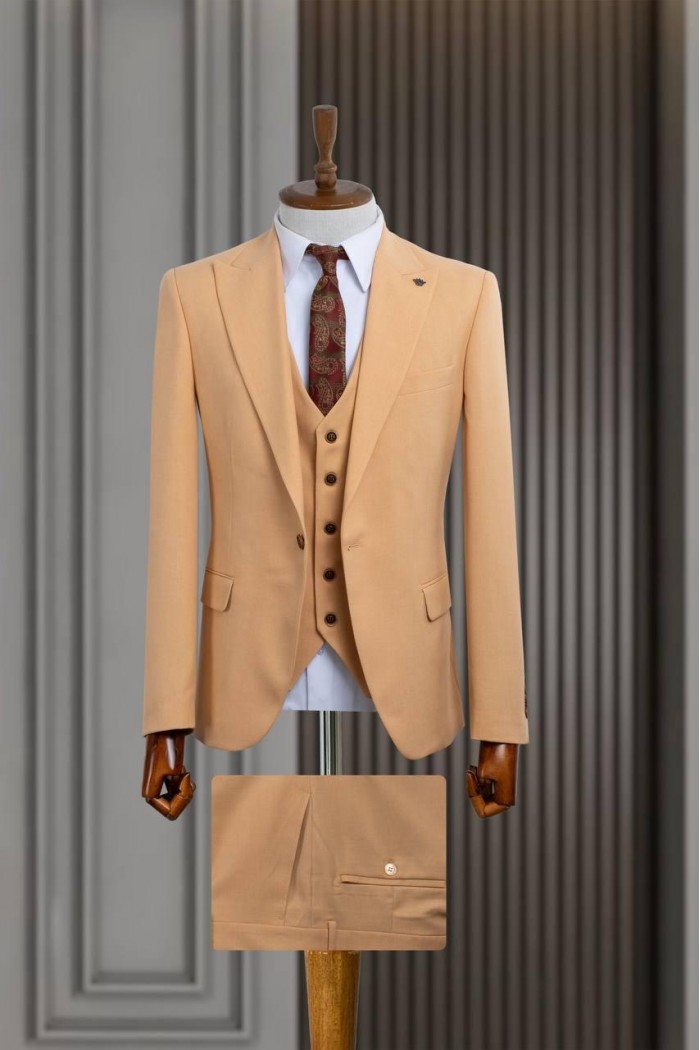 Alfa Suit Slim Fit Kahverengi Düz Takım Elbise