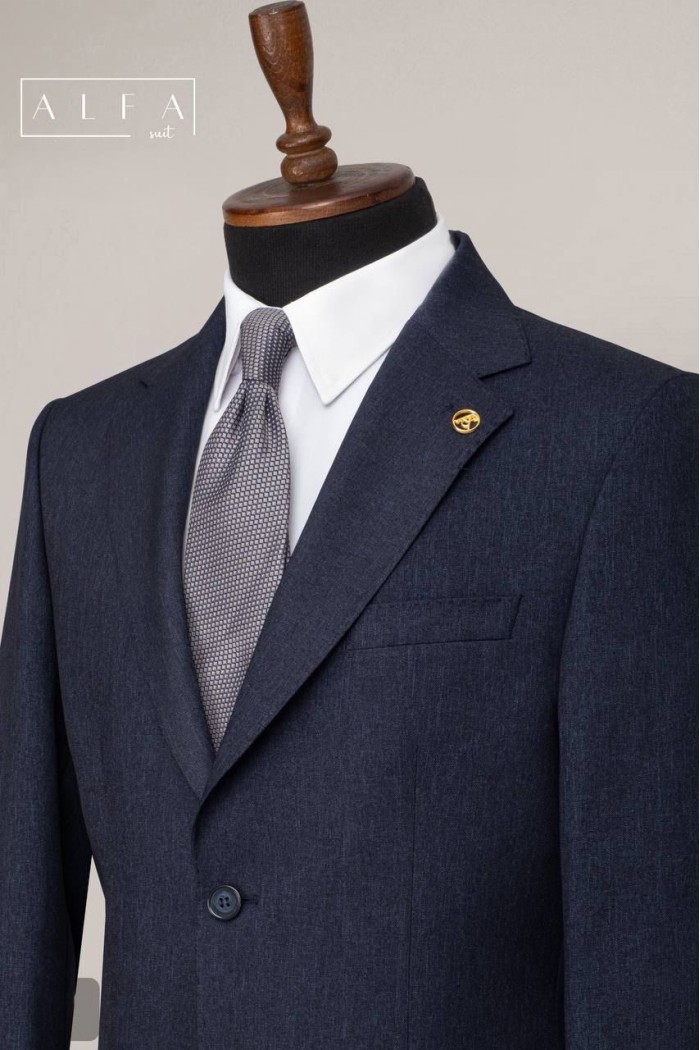Alfa Suit Slim Fit Koyu Gri Düz Takım Elbise