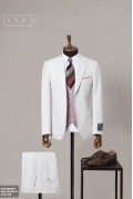 Alfa Suit Slim Fit Açık Gri Düz Takım Elbise