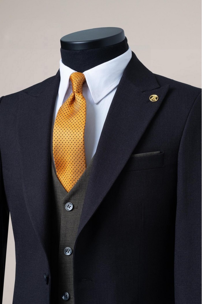 Alfa Suit Slim Fit Koyu Gri Düz Takım Elbise