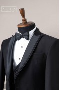 Alfa Suit Slim Fit Koyu Gri Düz Takım Elbise